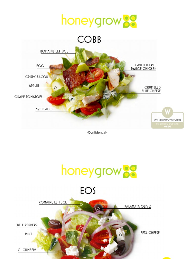 Honeygrow Menu