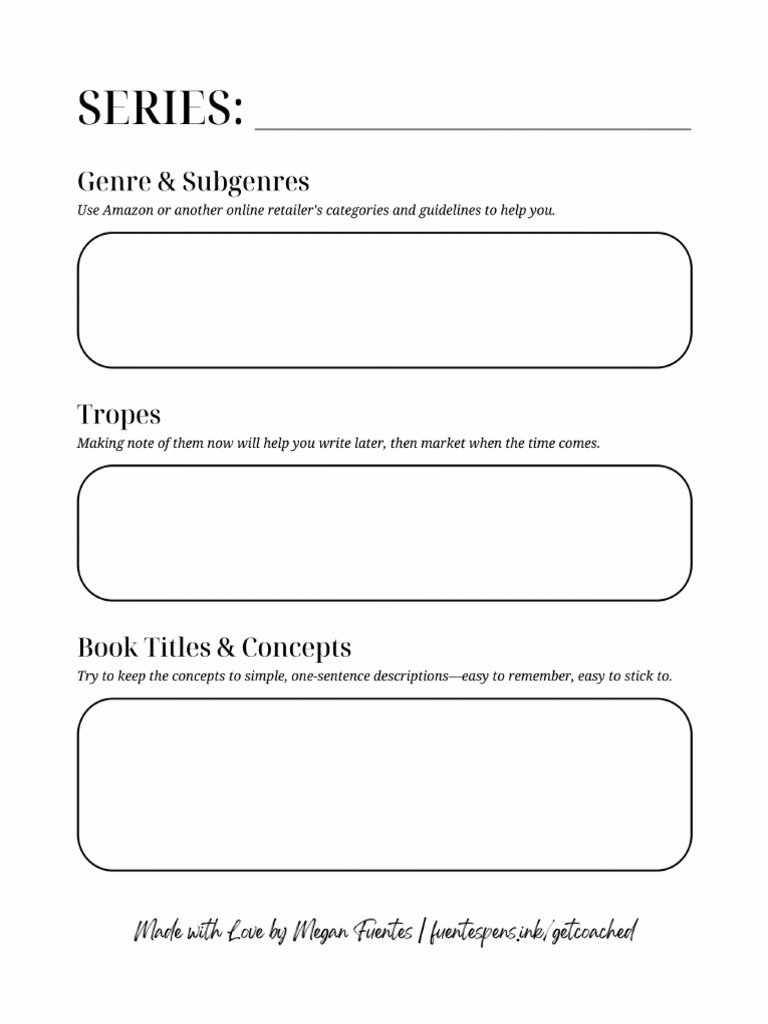 Book Series Sparker Worksheet | PDF