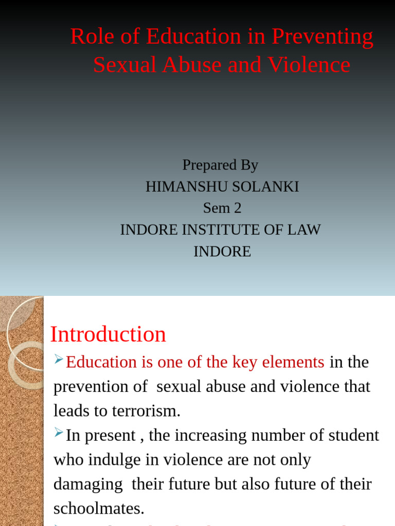 Education Play Role To Preventing Child Abuse | PDF | Violence | Teachers