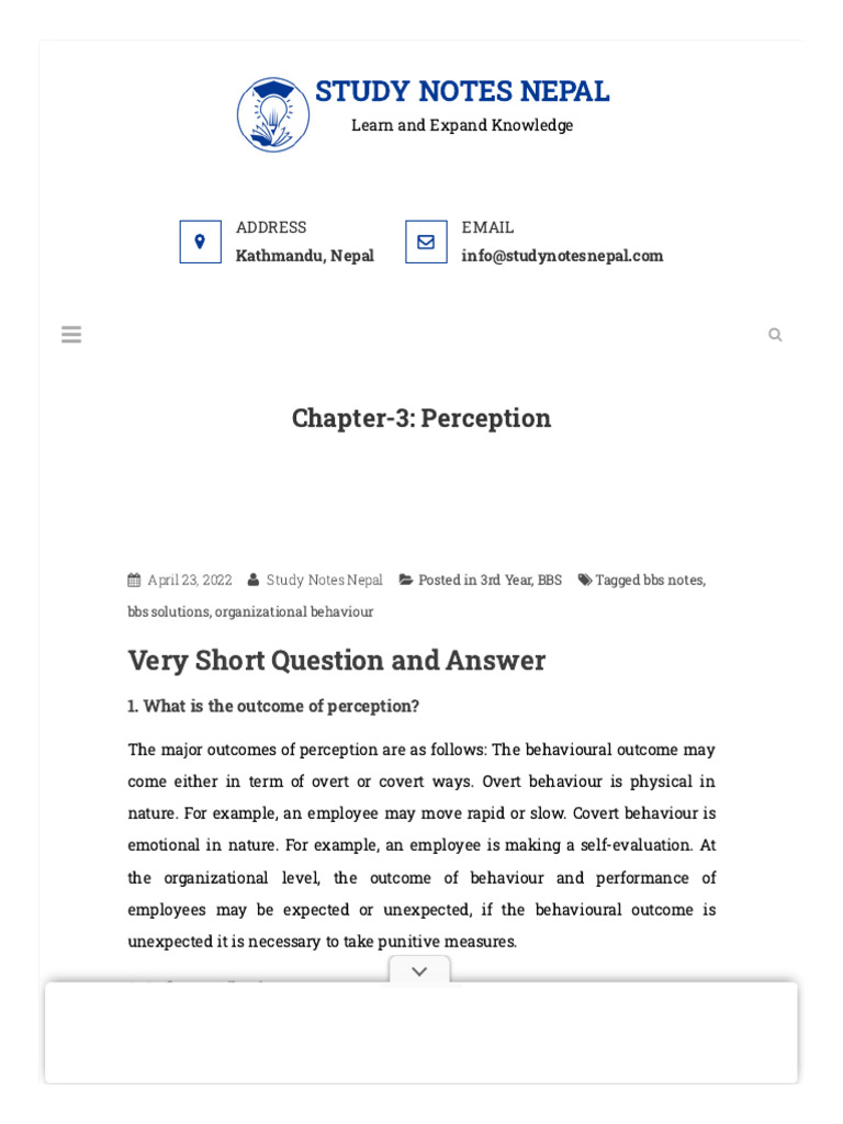 Understanding Perception and Attribution | PDF | Perception | Rationality
