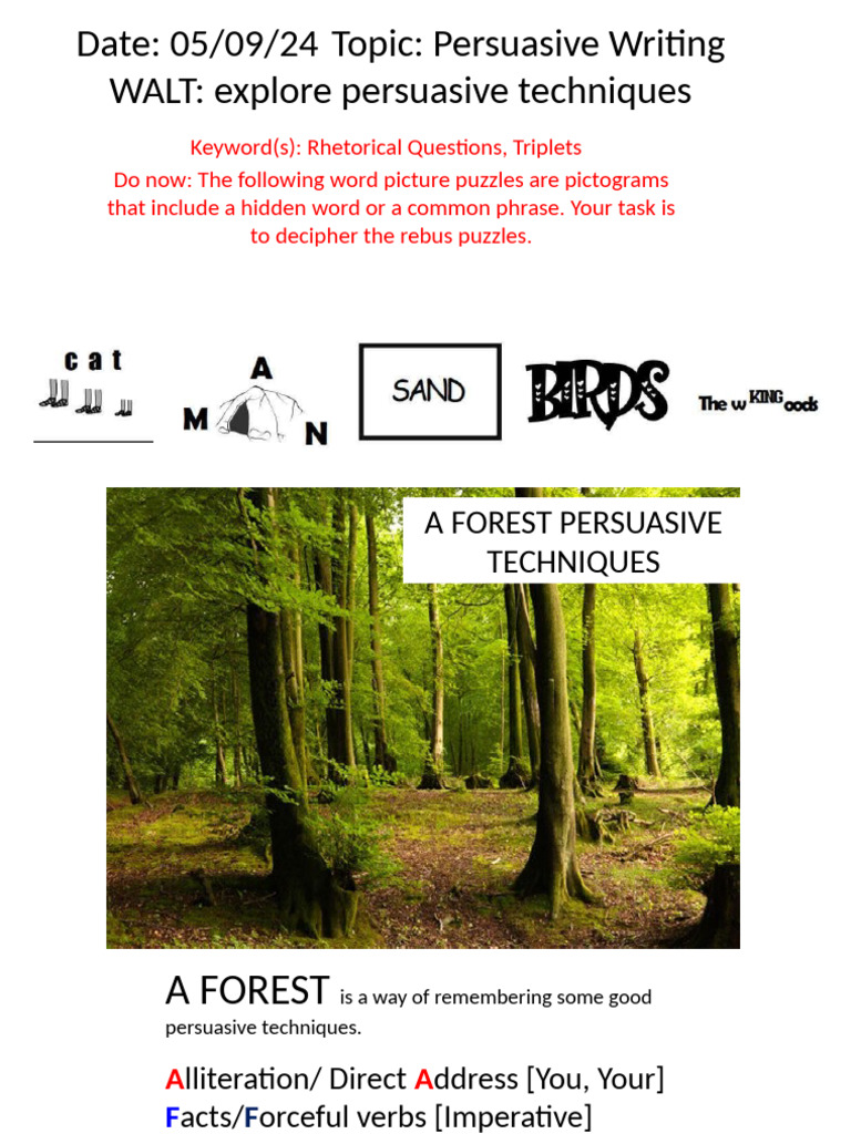 Mastering A FOREST Persuasive Techniques | PDF | Linguistics