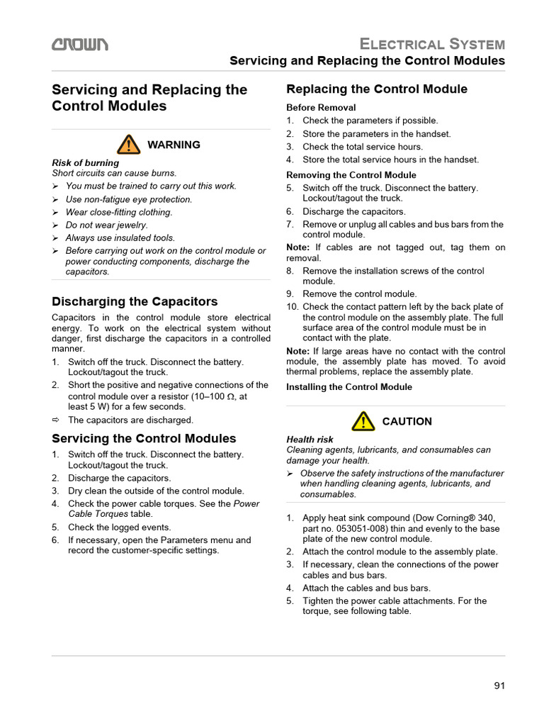 Control Module Service and Replacement Guide | PDF | Capacitor ...