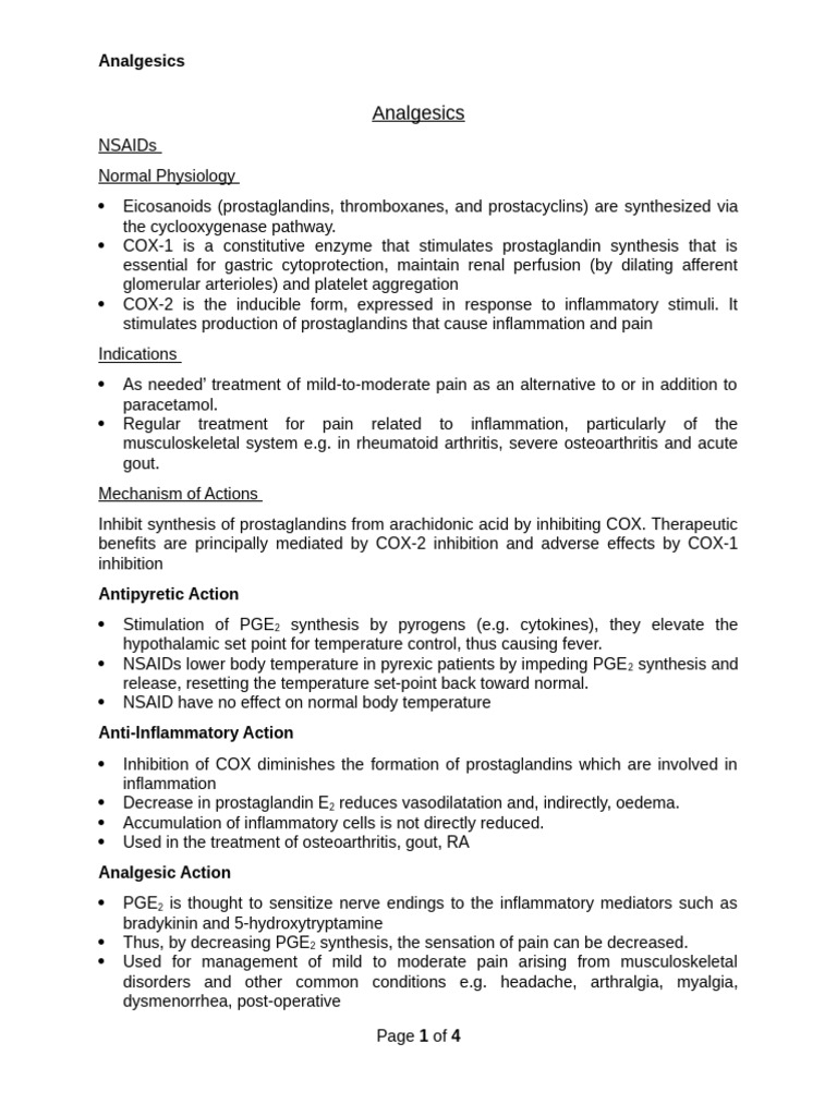 Analgesic Drugs | PDF | Nonsteroidal Anti Inflammatory Drug | Clinical ...