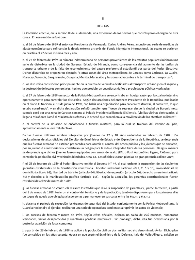 Disturbios de 1989 en Venezuela: Hechos Clave | PDF | Venezuela