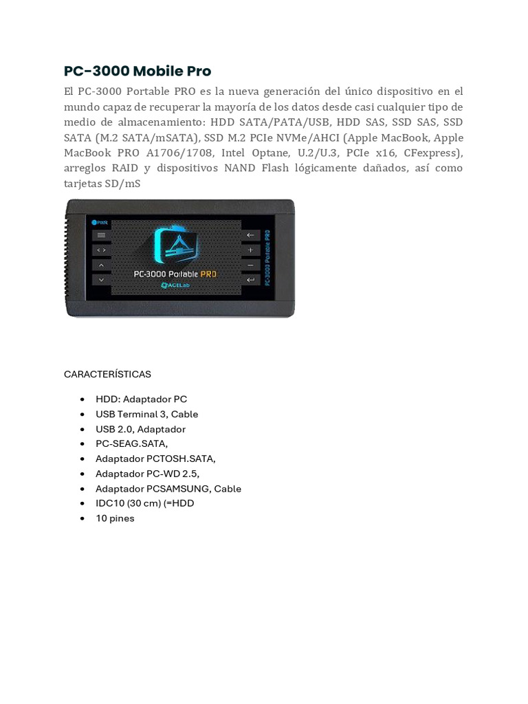 Recuperación de datos con PC-3000 Pro | PDF