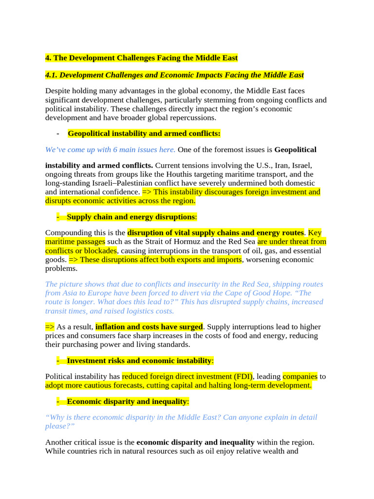 Economic Impacts Facing The Middle East | PDF | Economic Inequality ...