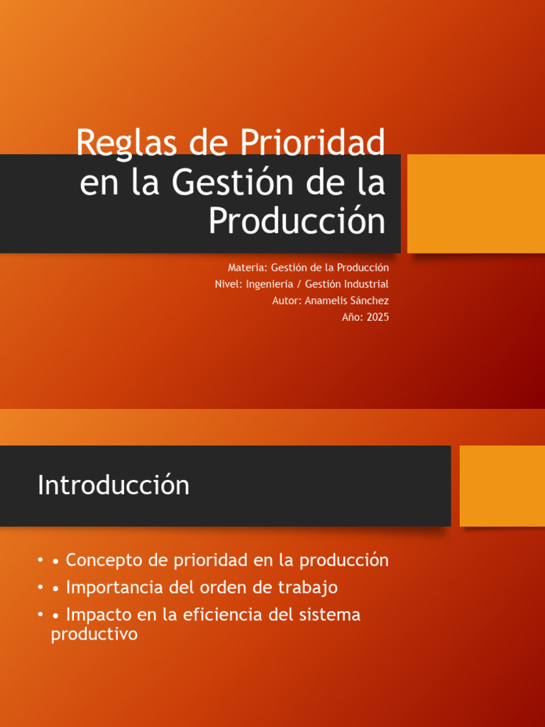 Reglas de Prioridad en Producción | PDF | Informática | Business