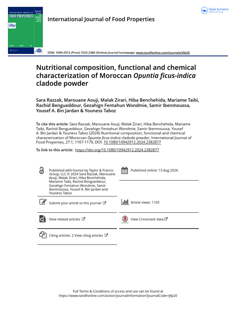Nutritional Composition Functional and Chemical Characterization of ...