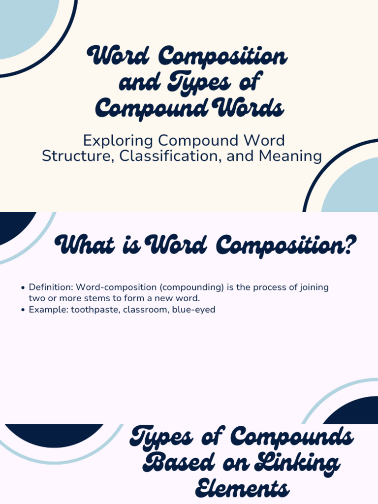 Word Composition and Types of Compound Words | PDF | Word | English ...