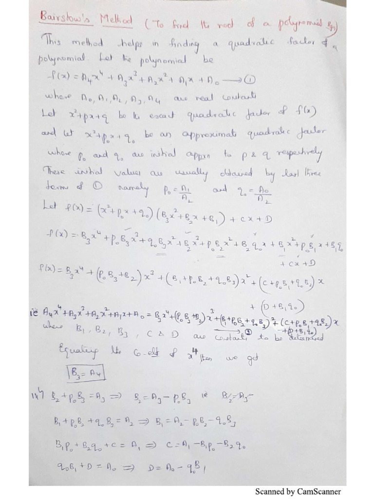 Bairstow's Method | PDF