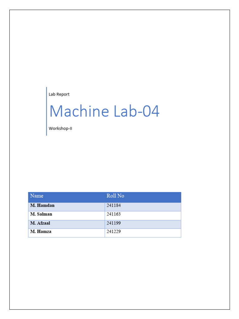 Shaper Machine Lab Report Overview | PDF