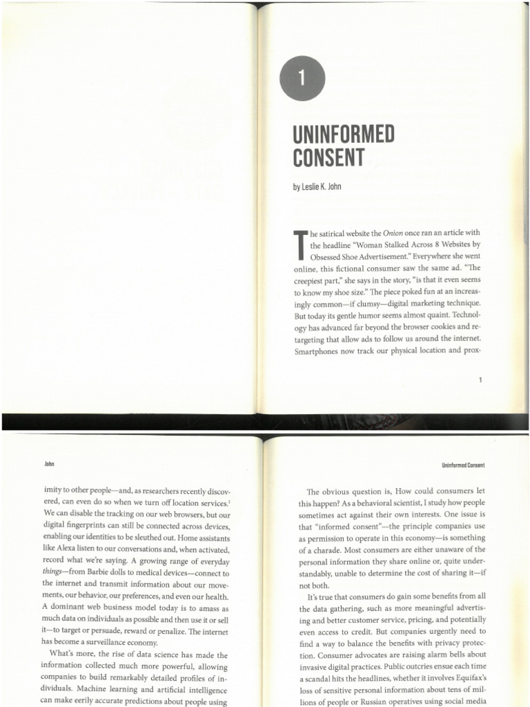 Chapter 1 - Uninformed Consent | PDF