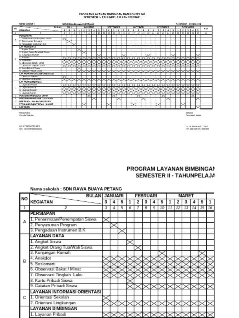 Program Bimbingan Konseling SD Rawa Buaya | PDF