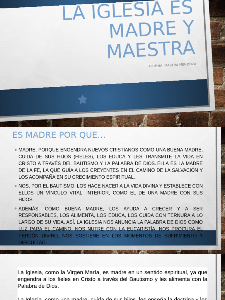 La Iglesia Es Madre y Maestra | PDF | Cristo (título) | Bautismo