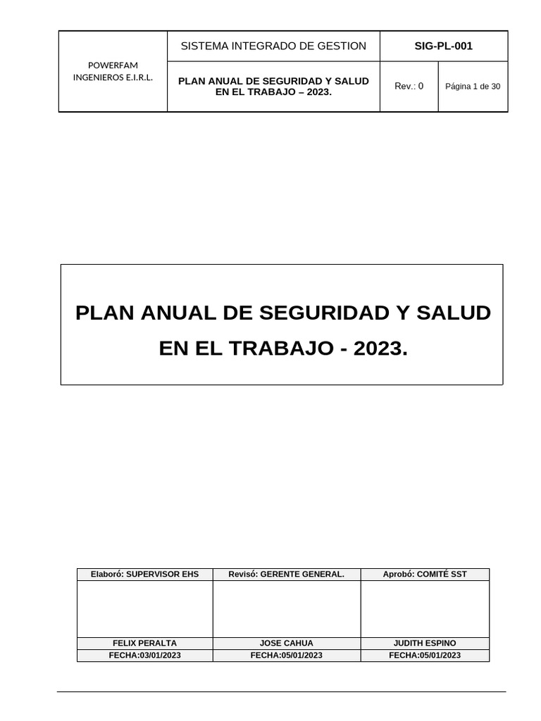 Plan Anual de SST | PDF | Seguridad y salud ocupacional | Valores