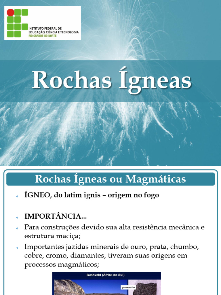 Características das Rochas Ígneas | PDF | Magma | Rocha ígnea