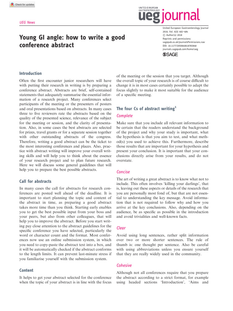 Writing Effective Conference Abstracts | PDF | Abstract (Summary) | Science