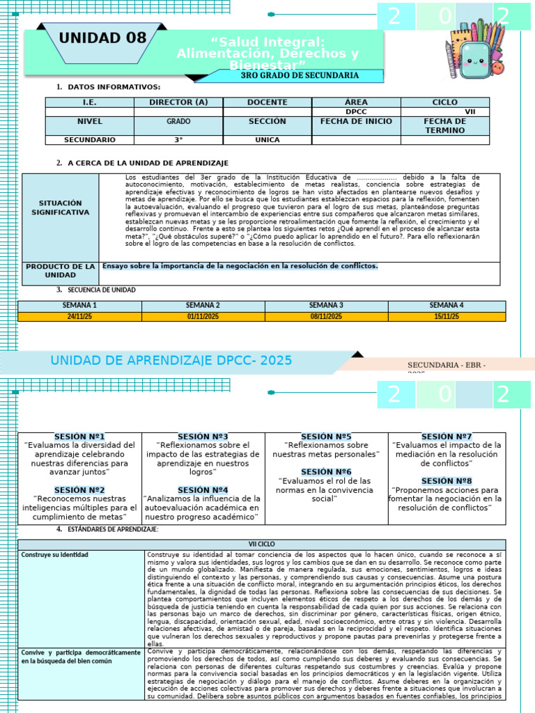 Unidad de Aprendizaje DPCC 2025 | PDF | Aprendizaje | Mediación