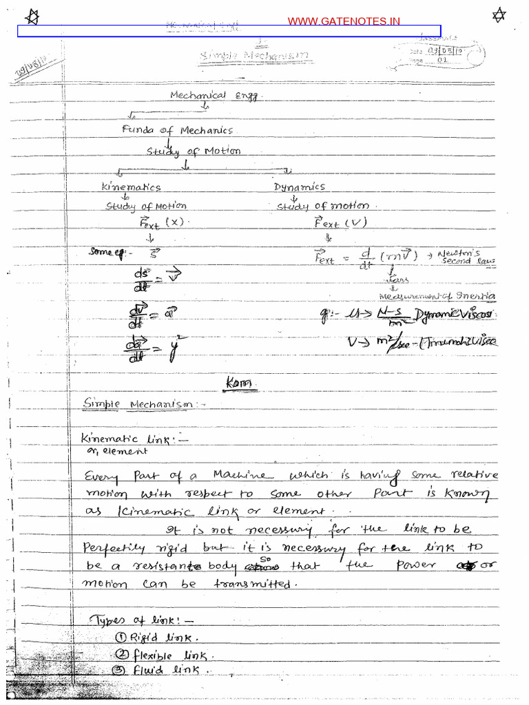 Engineering Mechanics-GATE Mechanical Free Notes | PDF