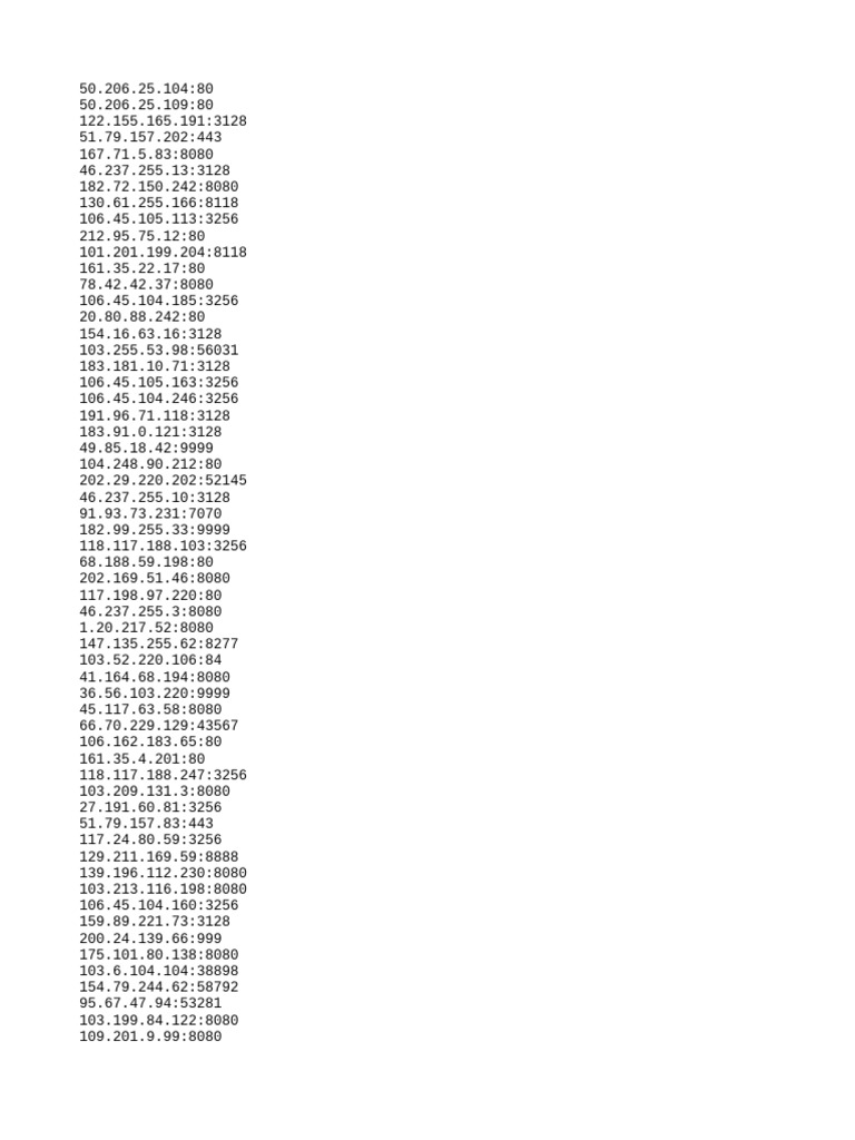 Liste d'adresses IP et ports | PDF