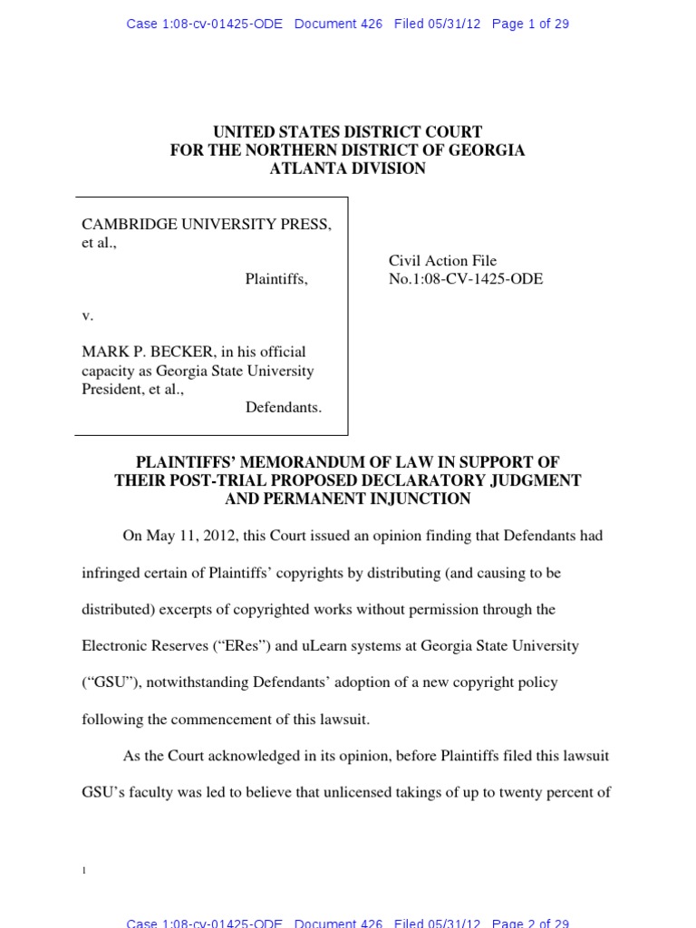 United States District Court For The Northern District of Georgia ...