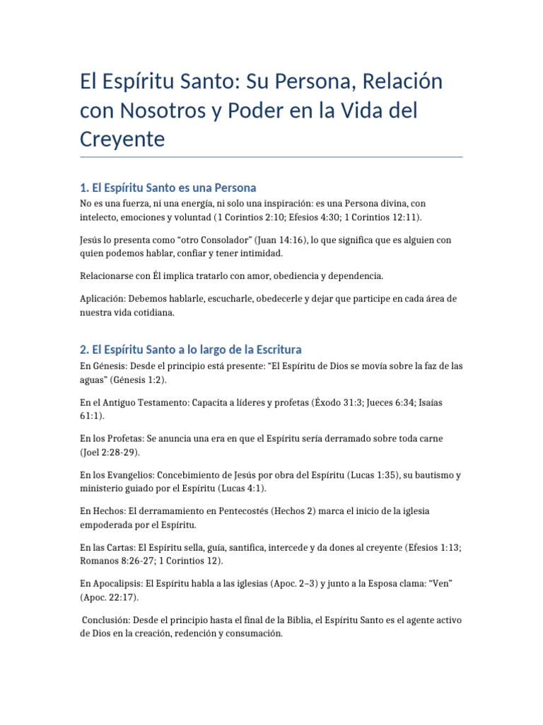 El Espiritu Santo Tema | PDF | espíritu Santo | Cristo (título)