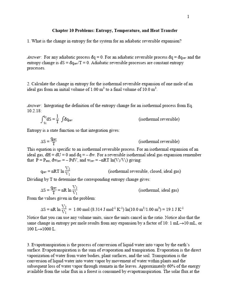 Ch 10 Problems | PDF | Evapotranspiration | Gases