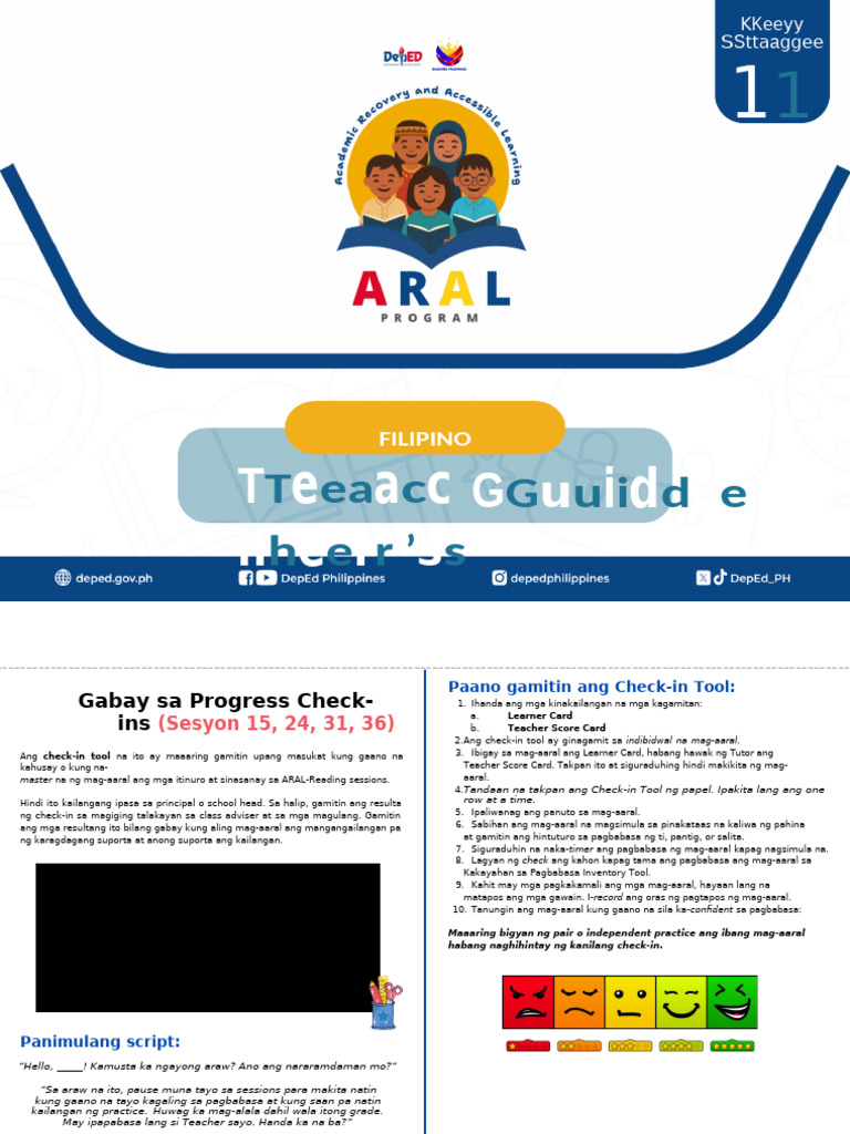 Filipino Reading Progress Check-in Guide | PDF | Learning | Behavioural ...
