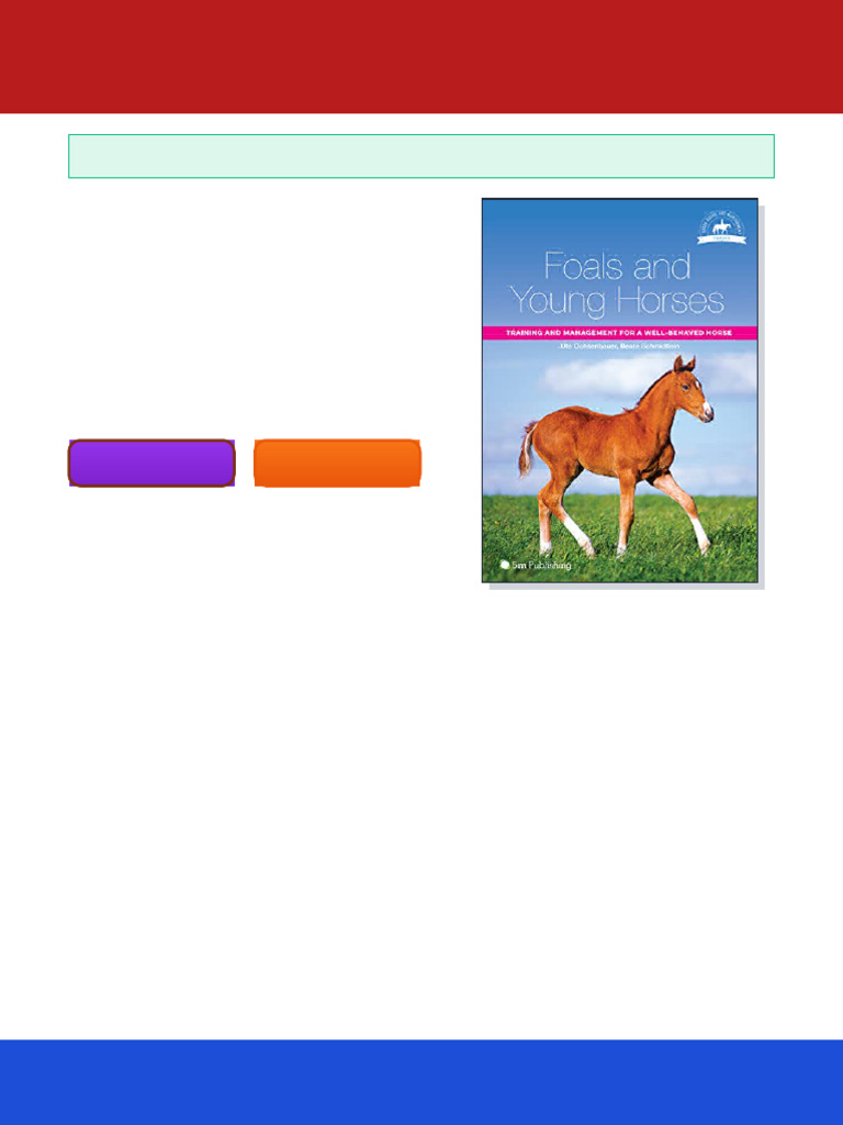 Foals and Young Horses Training and Management For A Well Behaved Horse ...