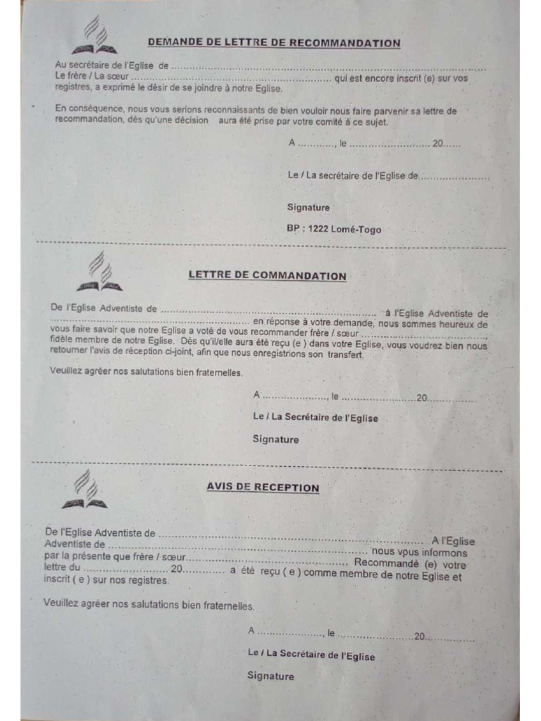 Lettre de Transfert | PDF
