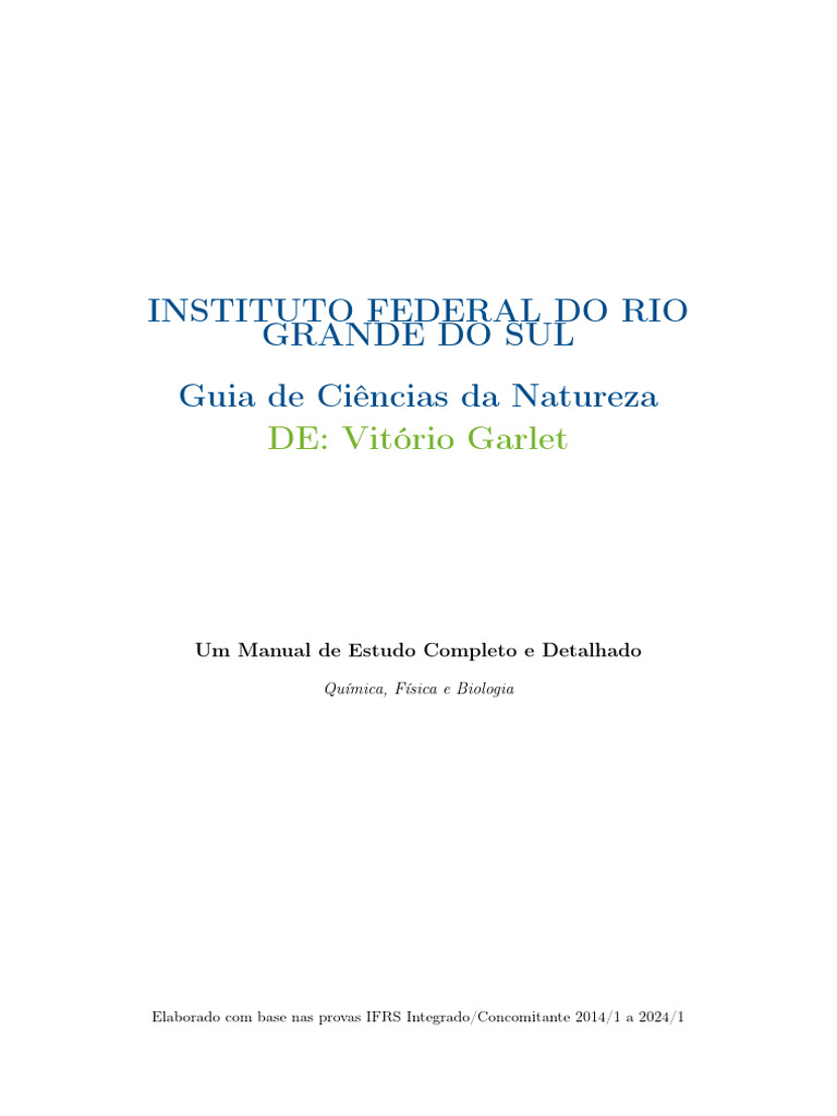 Guia Completo de Ciências da Natureza IFRS | PDF | Calor | Mistura