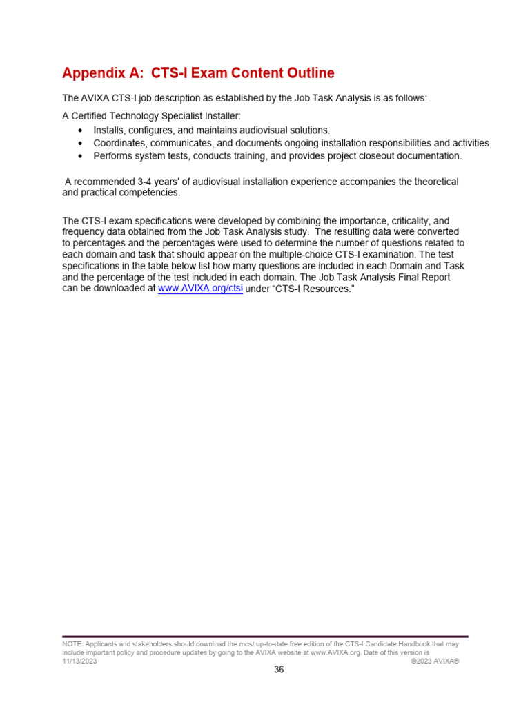 Cts-I Exam Content Outline | PDF | Computing