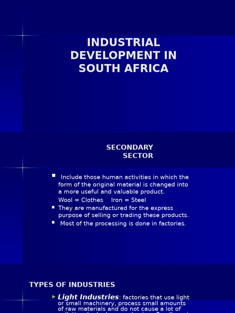 Industrial Development in South Africa | PDF | Economies