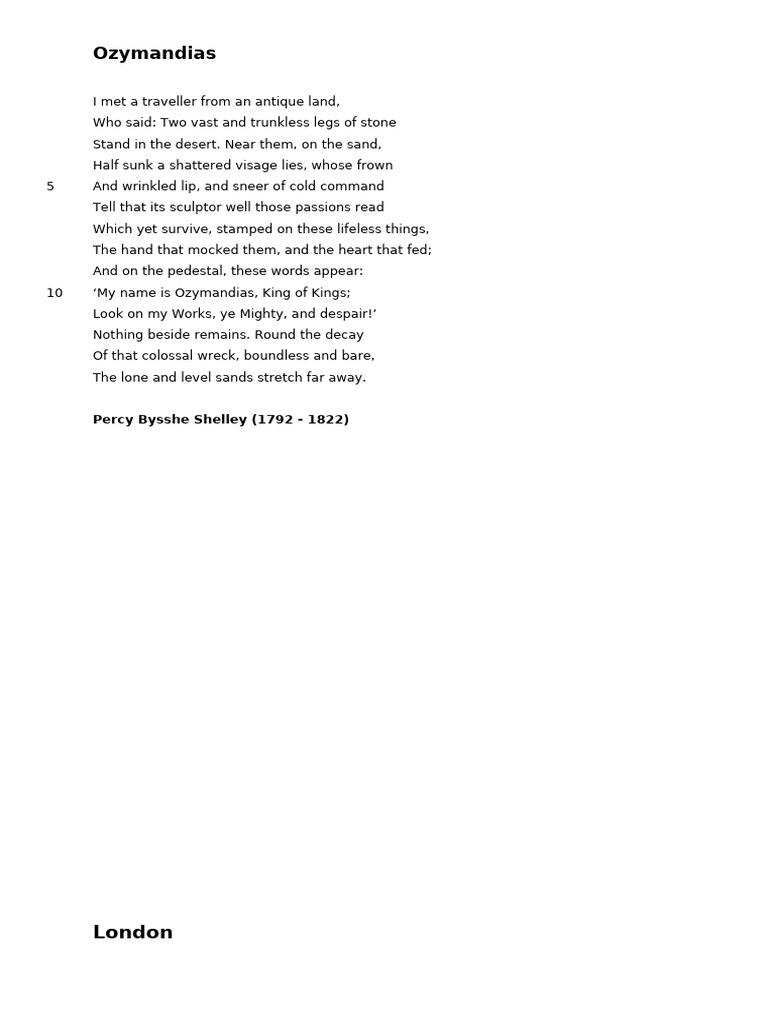 Classic Poems on Power and Despair | PDF