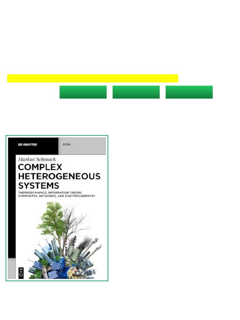 Complex Heterogeneous Systems Thermodynamics Information Theory ...