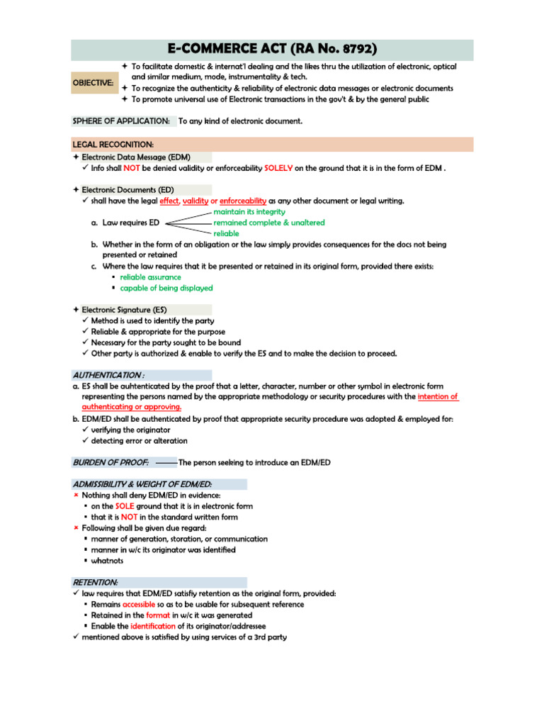 E Commerce Act | PDF