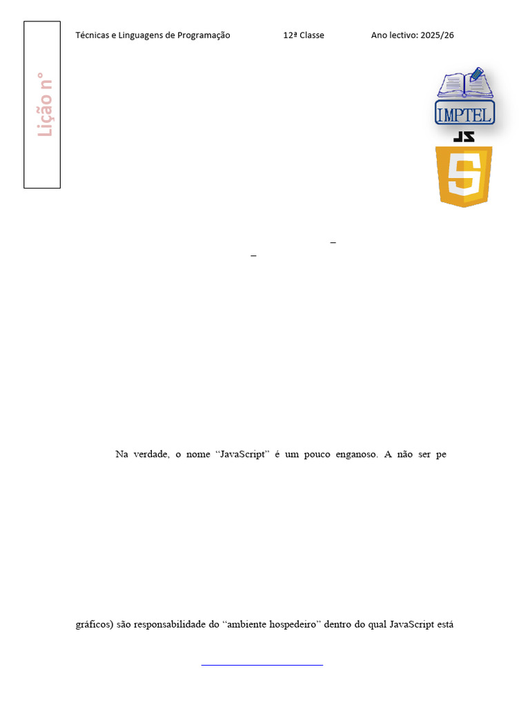 Introdução ao JavaScript para 12ª Classe | PDF | Script Java ...