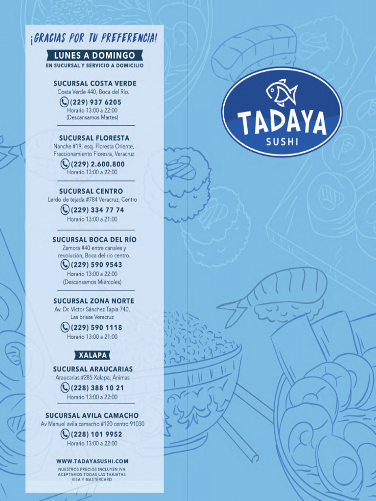 Menu Tadaya | PDF