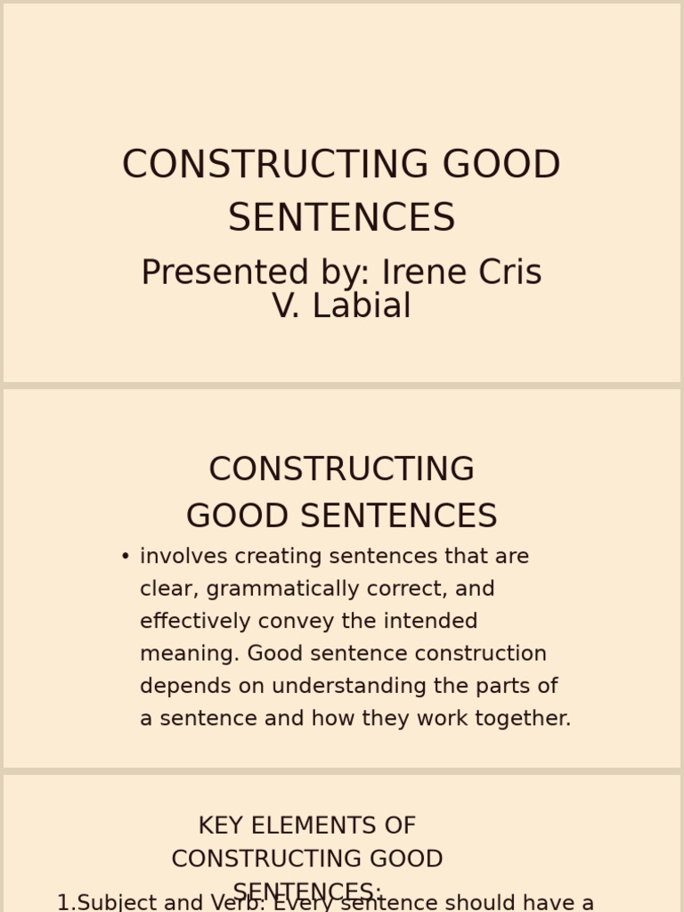 G9-Constructing Good Sentences | PDF