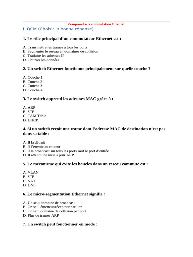 Guide sur la commutation Ethernet | PDF
