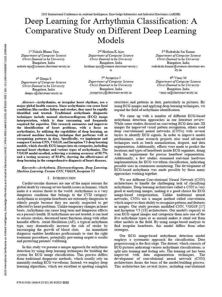 Deep Learning for Arrhythmia Detection | PDF | Electrocardiography | Heart