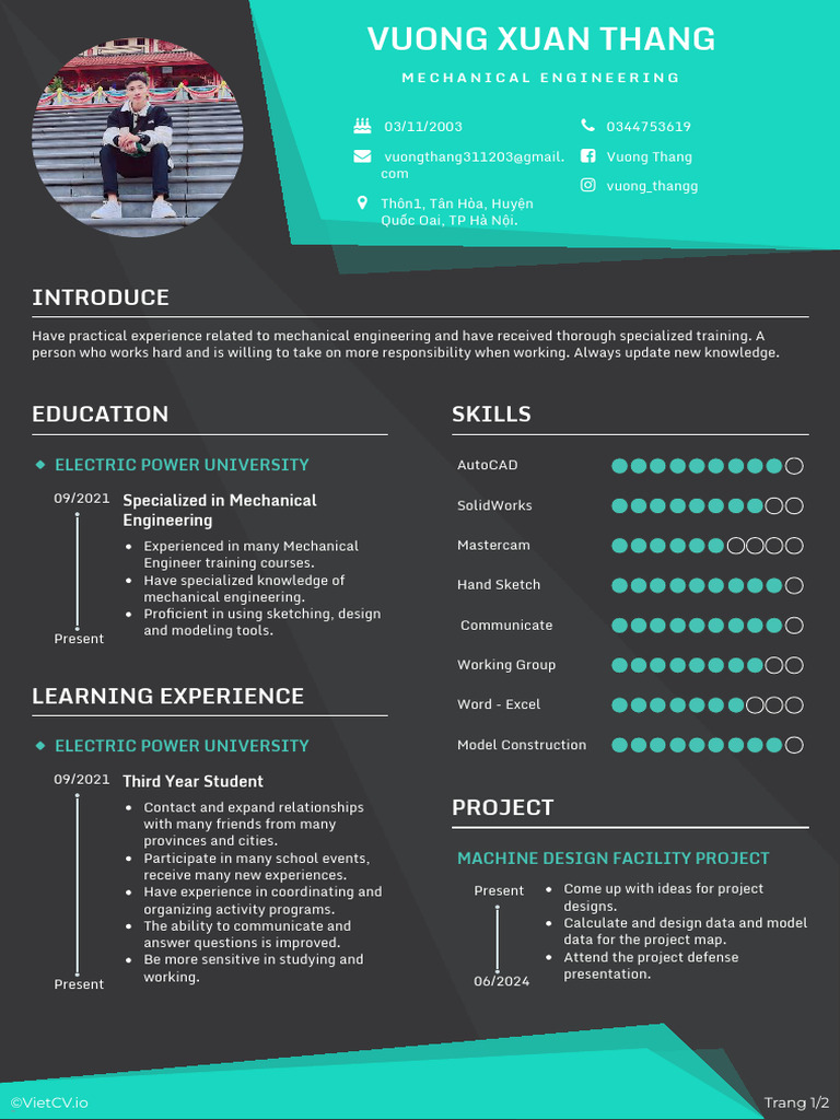 Mechanical Engineering Student Profile | PDF