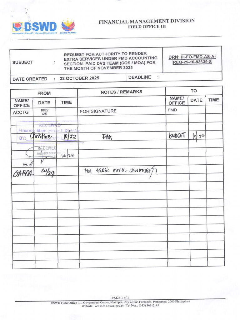 Rfa To Render Extraservices FMD Accounting Cos | PDF
