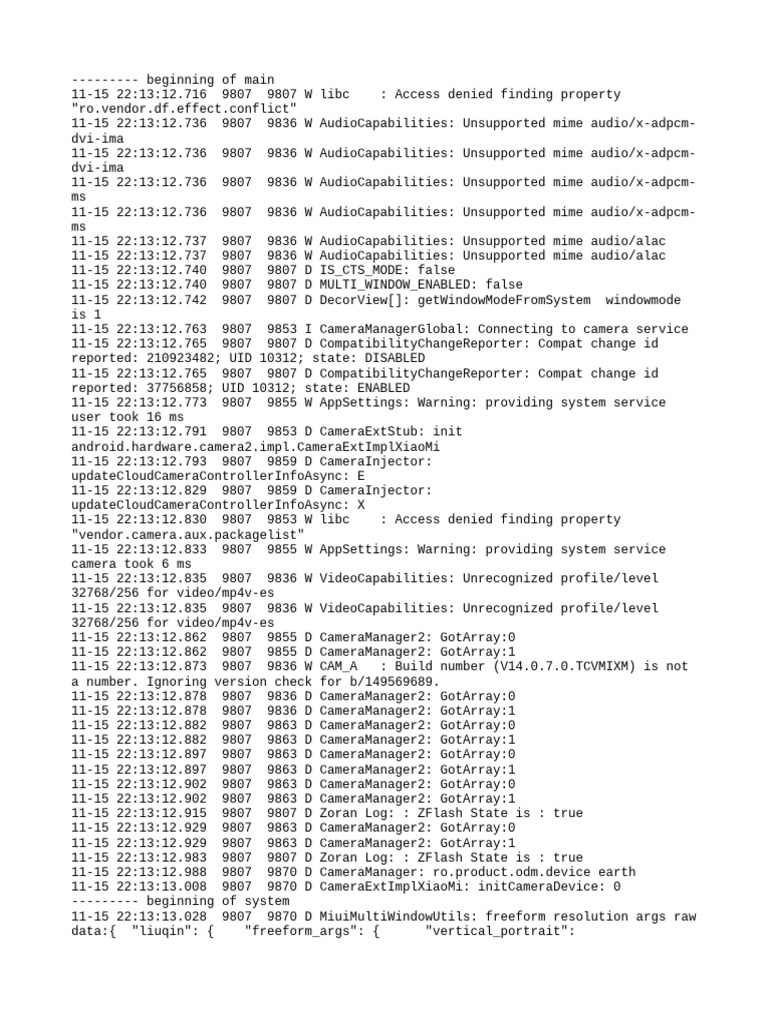 Camera and Audio Capabilities Log | PDF | Software Engineering ...