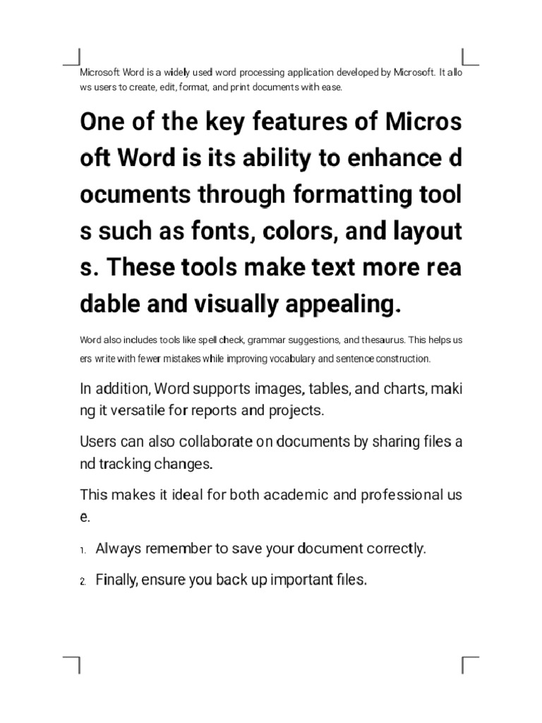 Ms Word Practicals | PDF