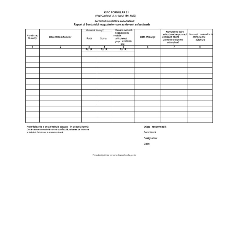 KFC Formular 21 | PDF