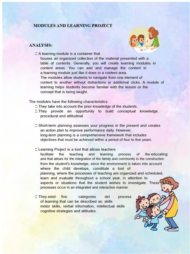 Modules and Learning Project | PDF