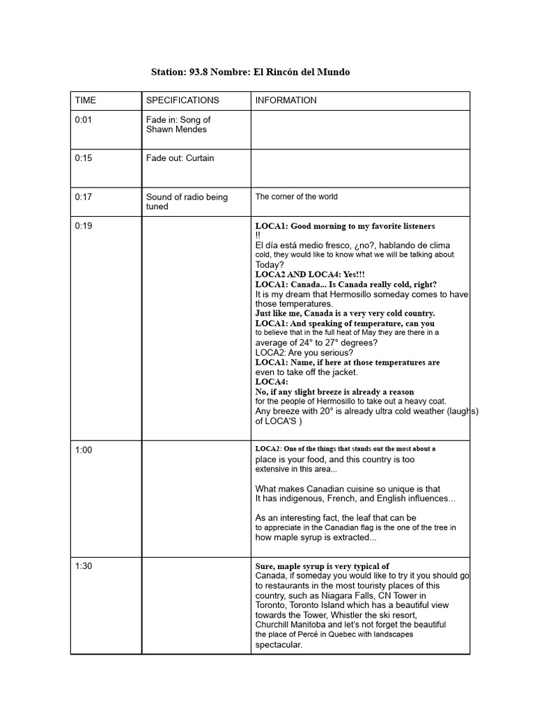 Radio Script | PDF