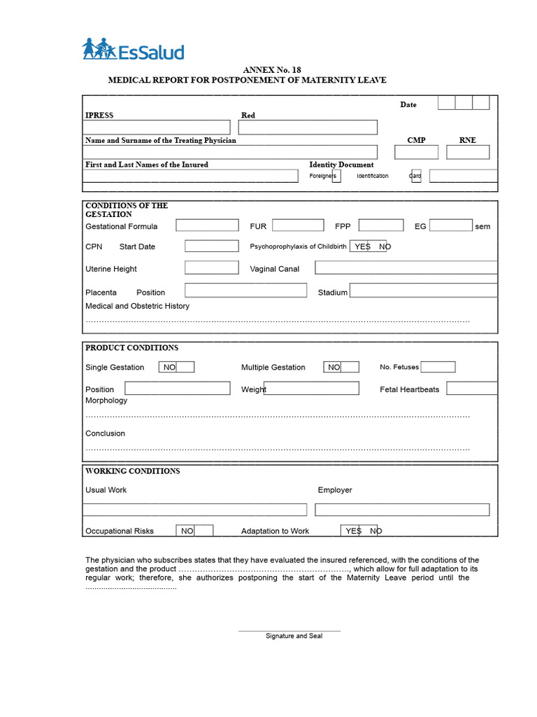 Annex 18 Inf Postponement of Maternity Leave | PDF