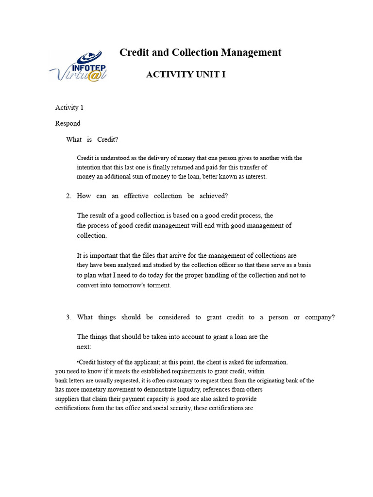 Credit Management and Collection Strategies | PDF | Credit | Finance ...